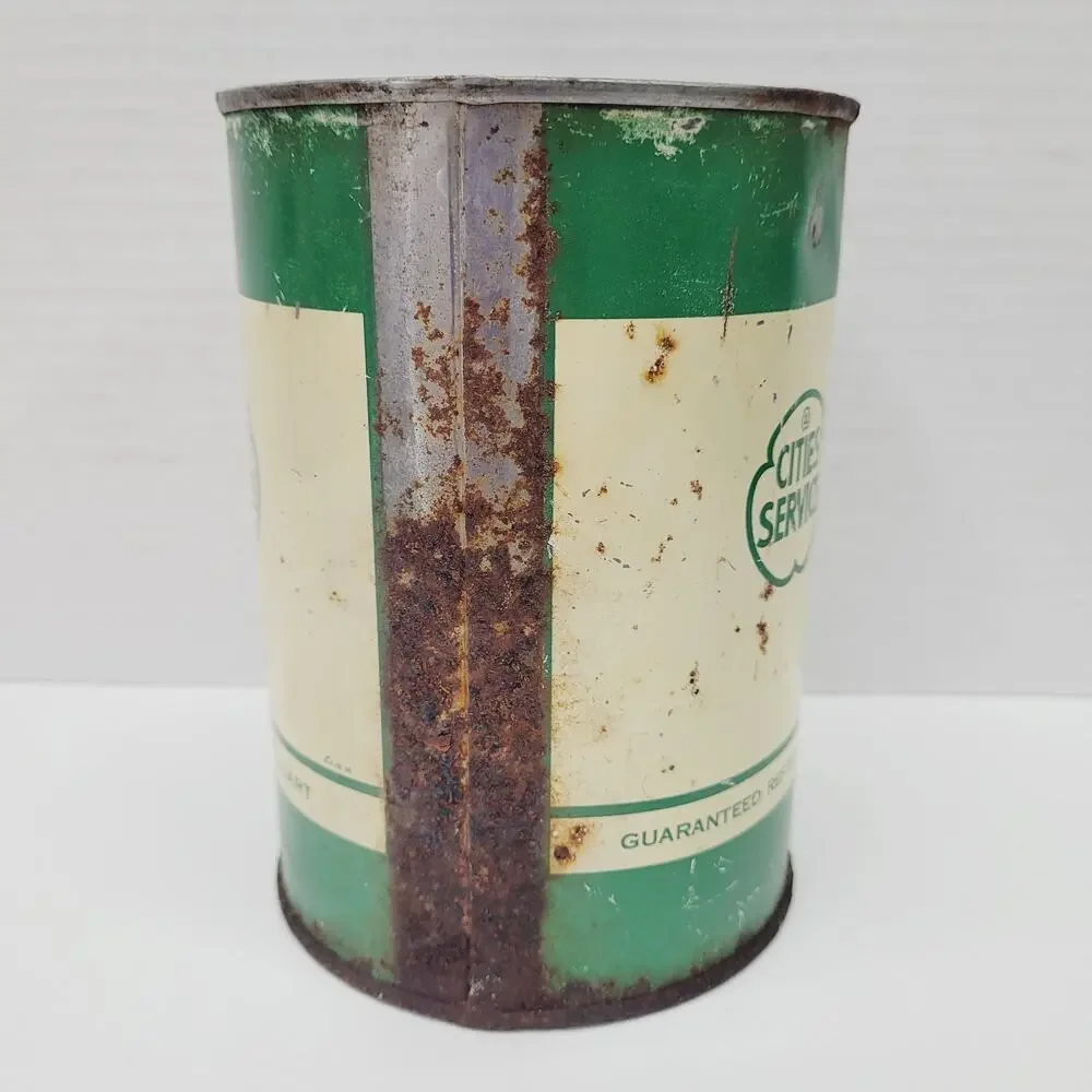 Vintage Rare Cities Services Koolmotor Motor Oil Can 1 Quart Advertising